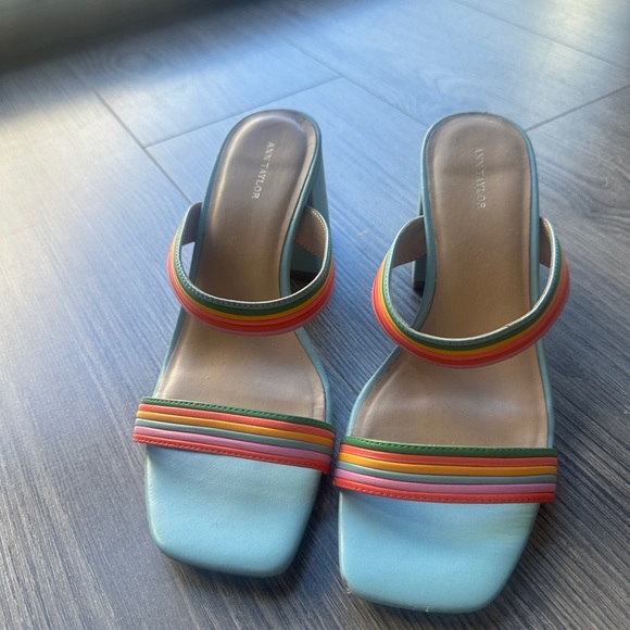 Rainbow leather block heels - Picture 4 of 5